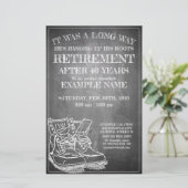 Aankondiging van pensionering met oude laarzen V3. (Staand voorkant)