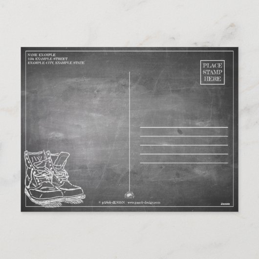 Aankondiging van pensionering met oude laarzen V3. (Achterkant)