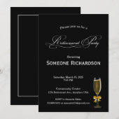 Aankondiging van pensioneringsfeest met champagne (Voorkant / Achterkant)