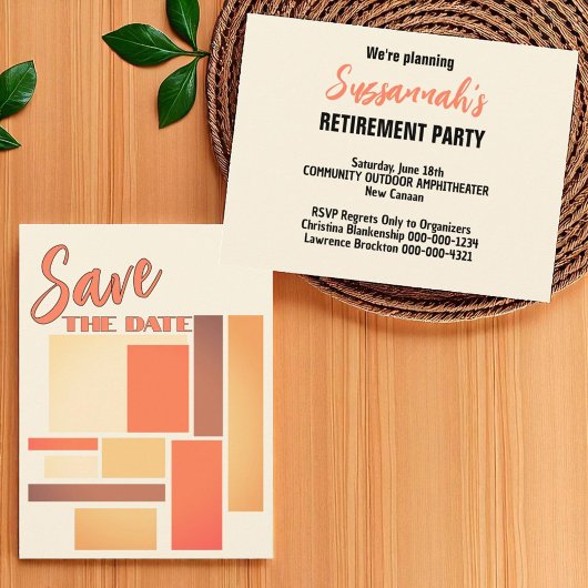 Aankondiging van pensioneringsfeest Save The Date