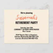 Aankondiging van pensioneringsfeest Save The Date (Achterkant)