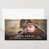 Aankondiging van persoonlijke Baby Fotokaart (Voorkant / Achterkant)