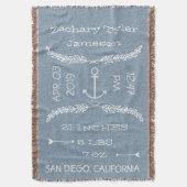 Aankondiging van persoonlijke babyjongen/geboortec deken (Voorkant Verticaal)