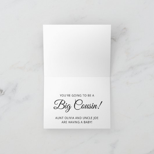 Aankondiging van persoonlijke Big Cousin-zwangersc (Binnen)