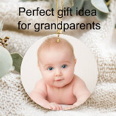 Aankondiging van persoonlijke foto-Baby geboorteda Keramisch Ornament