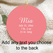 Aankondiging van persoonlijke foto-Baby geboorteda Keramisch Ornament
