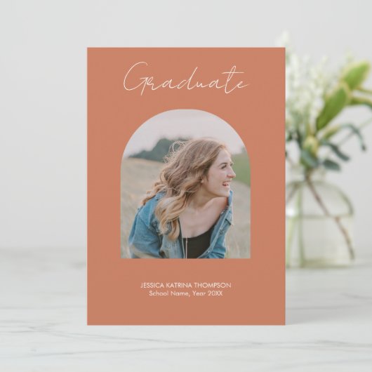 Aankondiging van Photo Arch Afstuderen Terracotta (Staand voorkant)