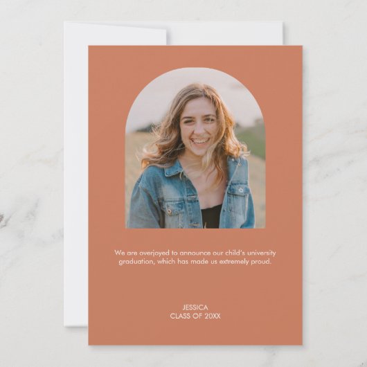 Aankondiging van Photo Arch Afstuderen Terracotta (Achterkant)