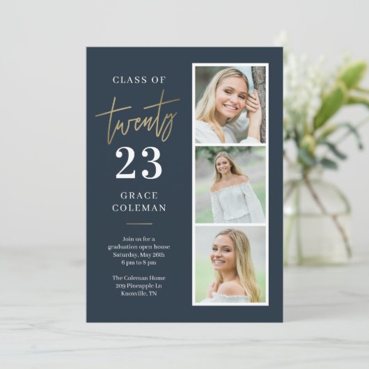 Aankondiging van Photo Booth-Afstuderen (Staand voorkant)