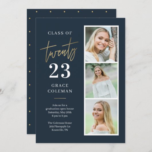 Aankondiging van Photo Booth-Afstuderen (Voorkant / Achterkant)