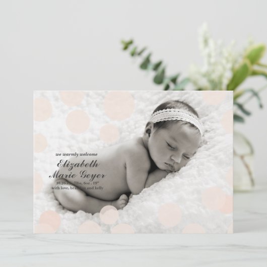 Aankondiging van Polka Dot Birth // Confetti (Staand voorkant)