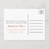 Aankondiging van pomkin Owl & Gingham Baby Girl (Achterkant)