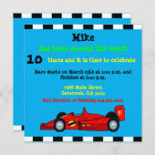 Aankondiging van Race Car Birthday (Voorkant / Achterkant)