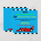 Aankondiging van Race Car Birthday (Voorkant / Achterkant)