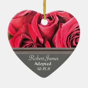 Aankondiging van Red Rose Adoption Keramisch Ornament