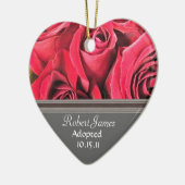 Aankondiging van Red Rose Adoption Keramisch Ornament (Links)