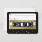Aankondiging van Retro Cassettebandje Wedding RSVP (Achterkant)
