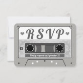 Aankondiging van Retro Cassettebandje Wedding RSVP (Voorkant)