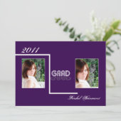 Aankondiging van Retro Paars en White Afstuderen (Staand voorkant)