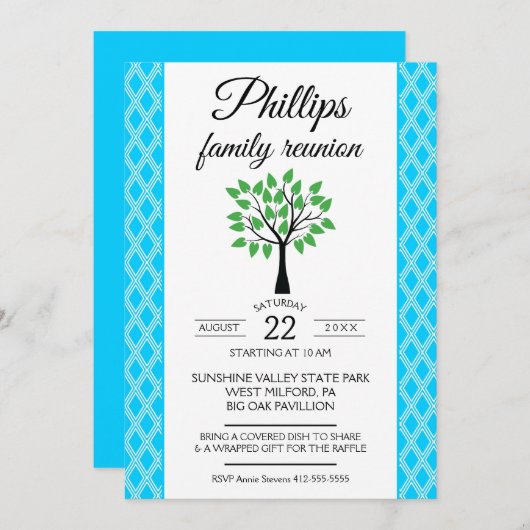 Aankondiging van reünie over de blauw- en wittewer (Voorkant / Achterkant)