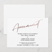 Aankondiging van roos Gold Postponed Wedding (Voorkant / Achterkant)