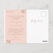 Aankondiging van roos Gold Postponement Wedding Briefkaart (Achterkant)