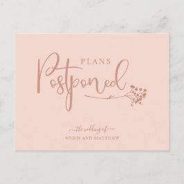 Aankondiging van roos Gold Postponement Wedding Briefkaart