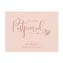 Aankondiging van roos Gold Postponement Wedding
