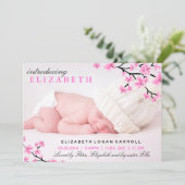 Aankondiging van roze Floral Birth (Staand voorkant)