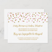 Aankondiging van roze goudConfetti Verloving (Voorkant / Achterkant)