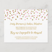 Aankondiging van roze goudConfetti Verloving (Voorkant)