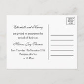 Aankondiging van Rustic Burlap Mason Jar Baby Boy (Achterkant)