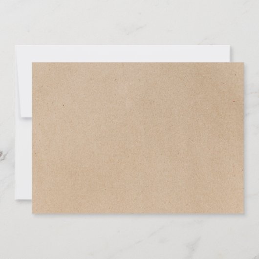 Aankondiging van Rustic Chic Faux Kraft Elopement (Achterkant)