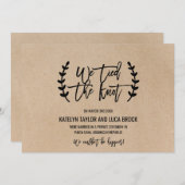 Aankondiging van Rustic Chic Faux Kraft Elopement (Voorkant / Achterkant)
