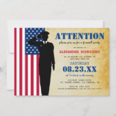 Aankondiging van Rustic Soldaat die de partij afsc (Voorkant)