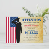 Aankondiging van Rustic Soldaat die de partij afsc (Staand voorkant)