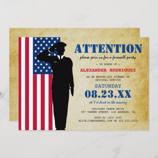 Aankondiging van Rustic Soldaat die de partij afsc (Voorkant / Achterkant)