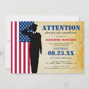 Aankondiging van Rustic Soldaat die de partij afsc