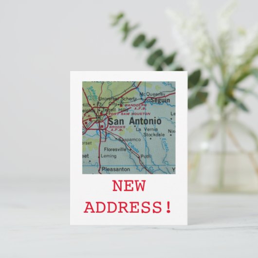Aankondiging van San Antonio New Address (Staand voorkant)