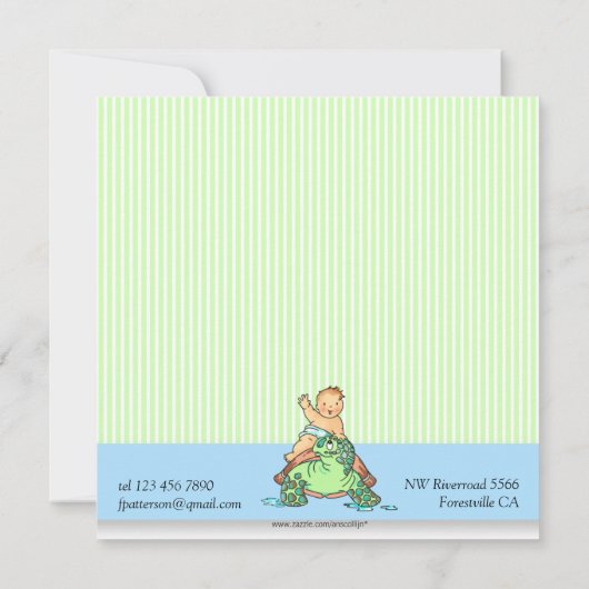 Aankondiging van schildpad Baby Birth (Achterkant)