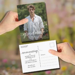 Aankondiging van script-Afstuderen Briefkaart