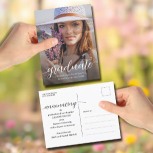 Aankondiging van script-Afstuderen Briefkaart