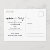 Aankondiging van script-Afstuderen Briefkaart (Achterkant)