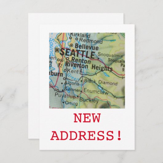 Aankondiging van Seattle New Address (Voorkant / Achterkant)
