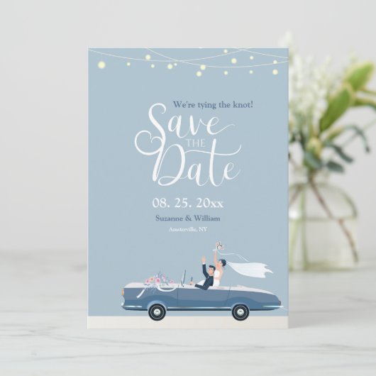 Aankondiging van 'Something Blue Save the Date'  (Staand voorkant)