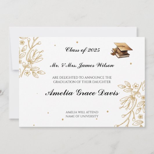 Aankondiging van Sophisticated Gold Afstuderen (Voorkant)