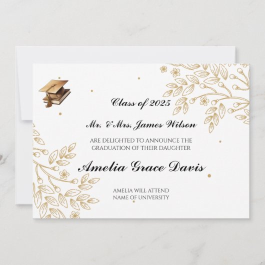 Aankondiging van Sophisticated Gold Afstuderen (Voorkant)