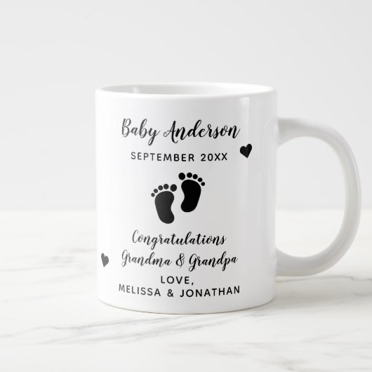 Aankondiging van speciale zwangerschapsverlof voor grote koffiekop (Rechts)