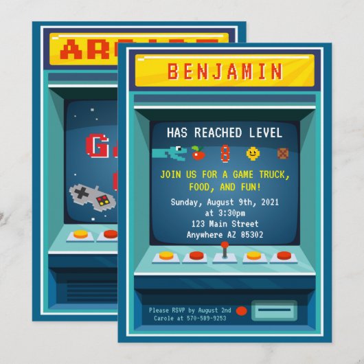 Aankondiging van startwedstrijd op niveau-up (Voorkant / Achterkant)