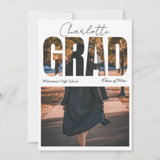 Aankondiging van stijlvol Photo Script-Afstuderen (Voorkant)